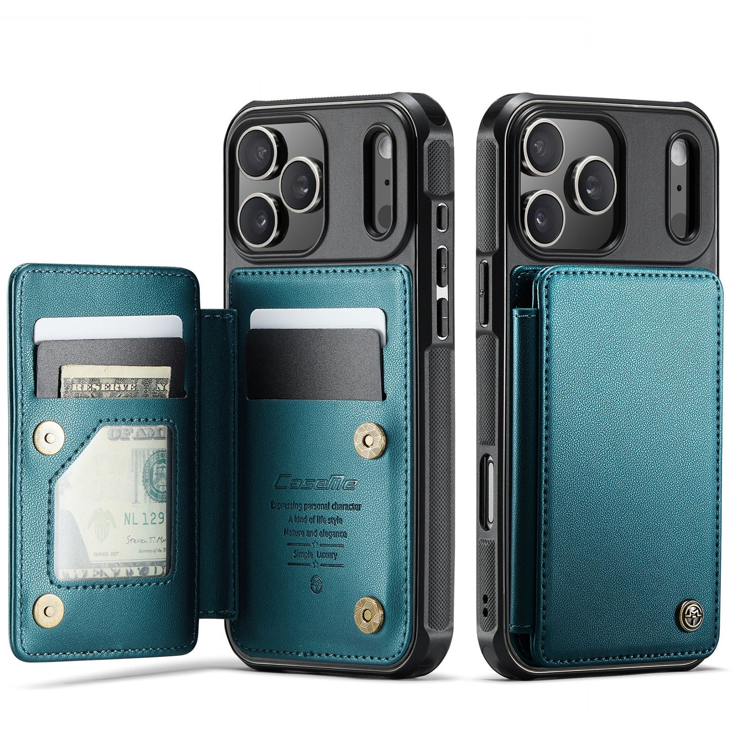 New RFID Blocking Card Holder Leather Phone Case for 17 Pro Max