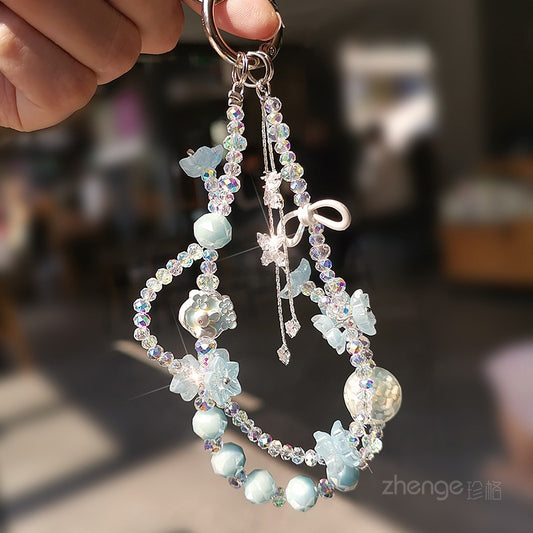 New Bling Crystal Charm Keychain Phone Lanyard
