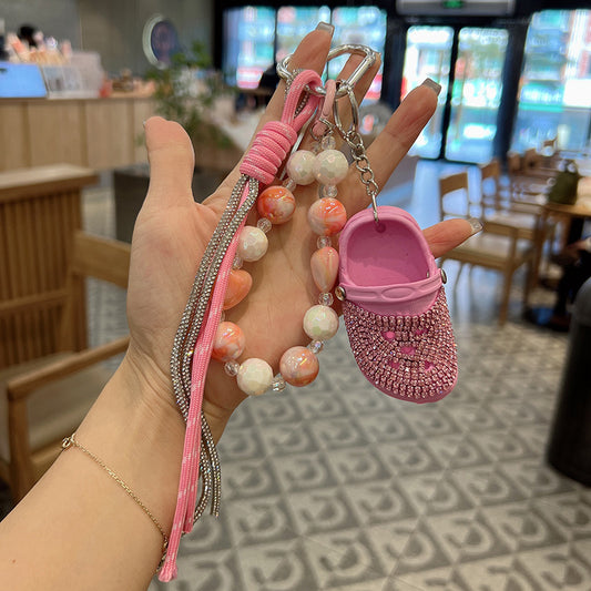 New Bling Rhinestone Cute Crocs Keychain Pendant