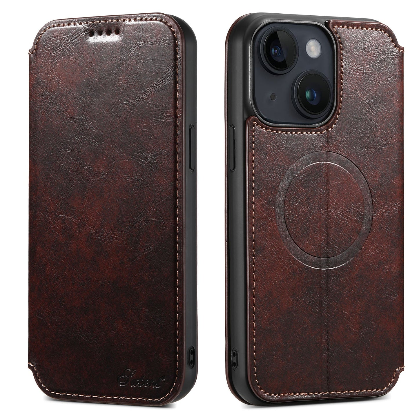 New Leather Card Holder Wireless Charging Phone Case for iPhone 16 Pro Max