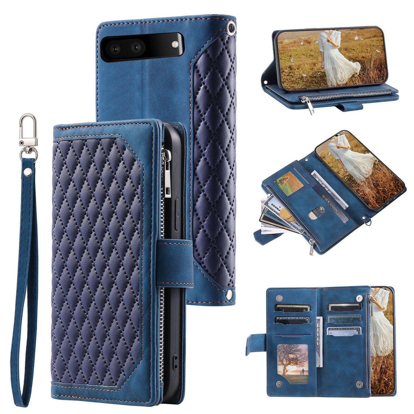 New Zipper Wallet Leather Phone Case for Google Pixel