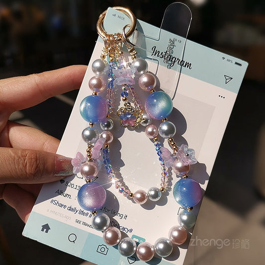 New Bling Crystal Charm Keychain Phone Lanyard