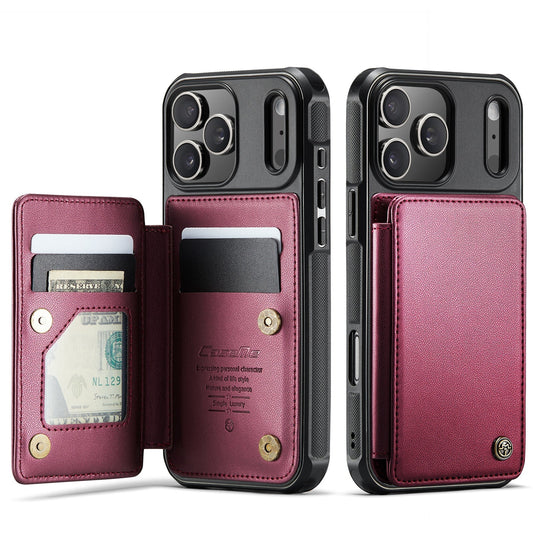 New RFID Blocking Card Holder Leather Phone Case for 17 Pro Max