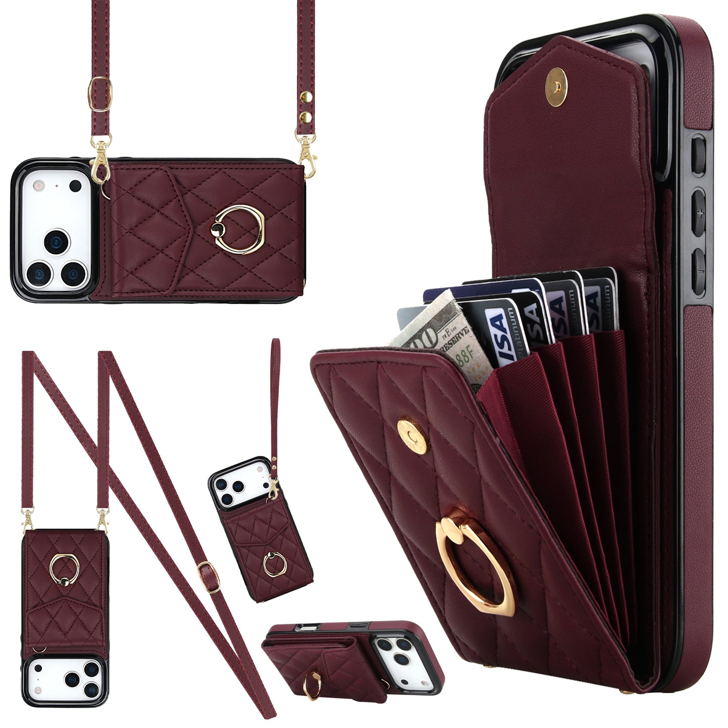 New Crossbody RFID Blocking Wallet Leather Phone Case for iPhone Air/17/17 Pro/17 Pro Max