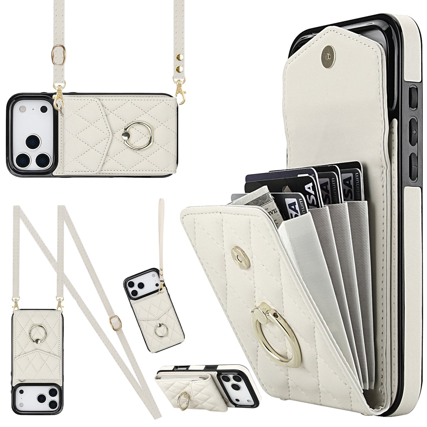 New Crossbody RFID Blocking Wallet Leather Phone Case for iPhone Air/17/17 Pro/17 Pro Max