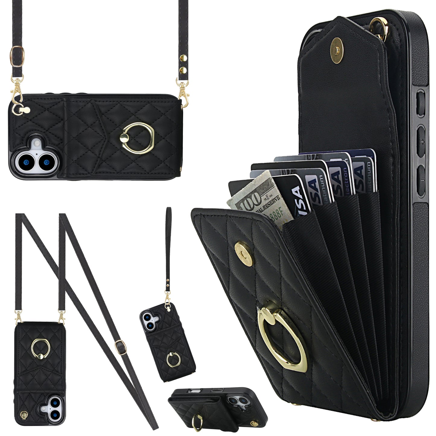 New Crossbody RFID Blocking Wallet Leather Phone Case for iPhone Air/17/17 Pro/17 Pro Max