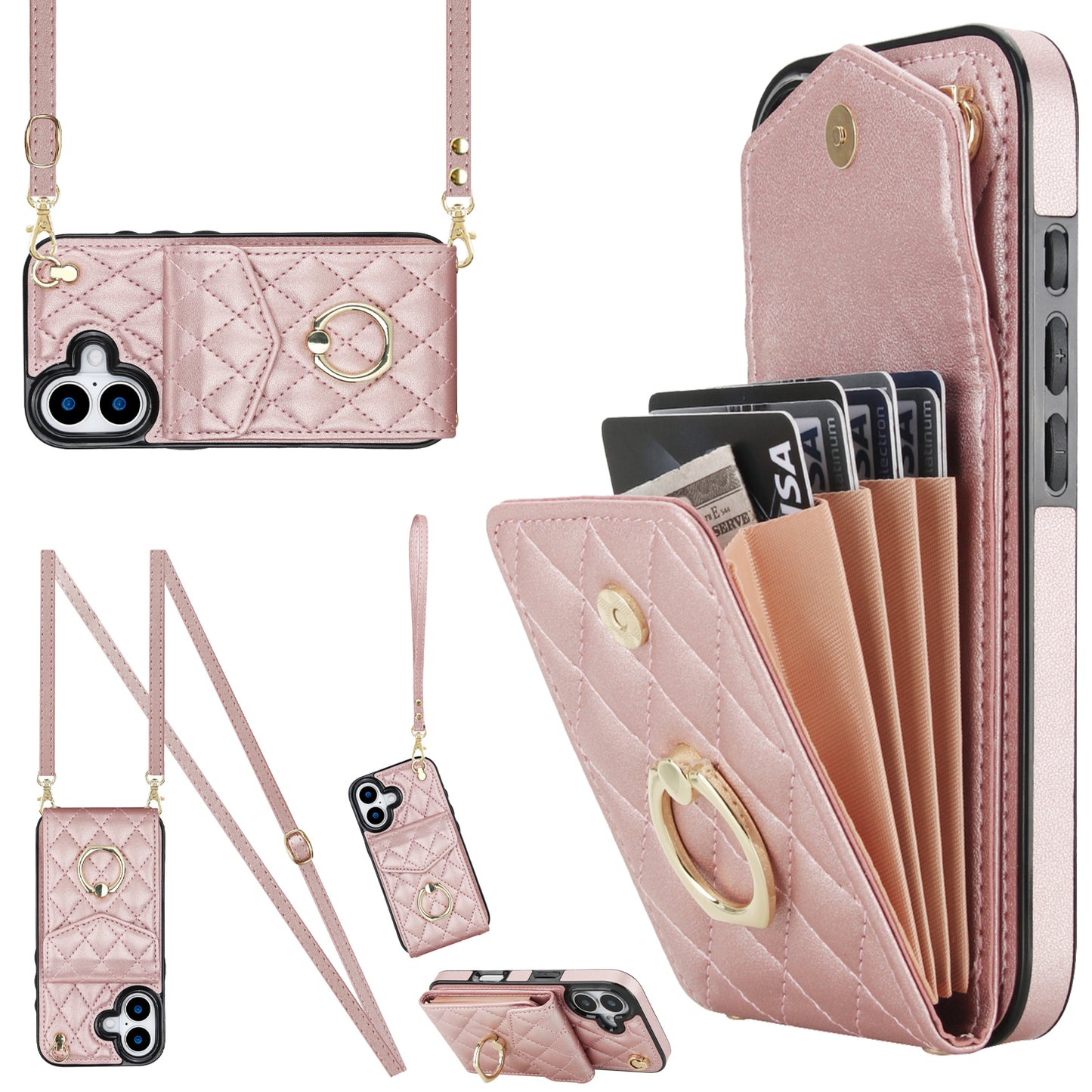 New Crossbody RFID Blocking Wallet Leather Phone Case for iPhone Air/17/17 Pro/17 Pro Max