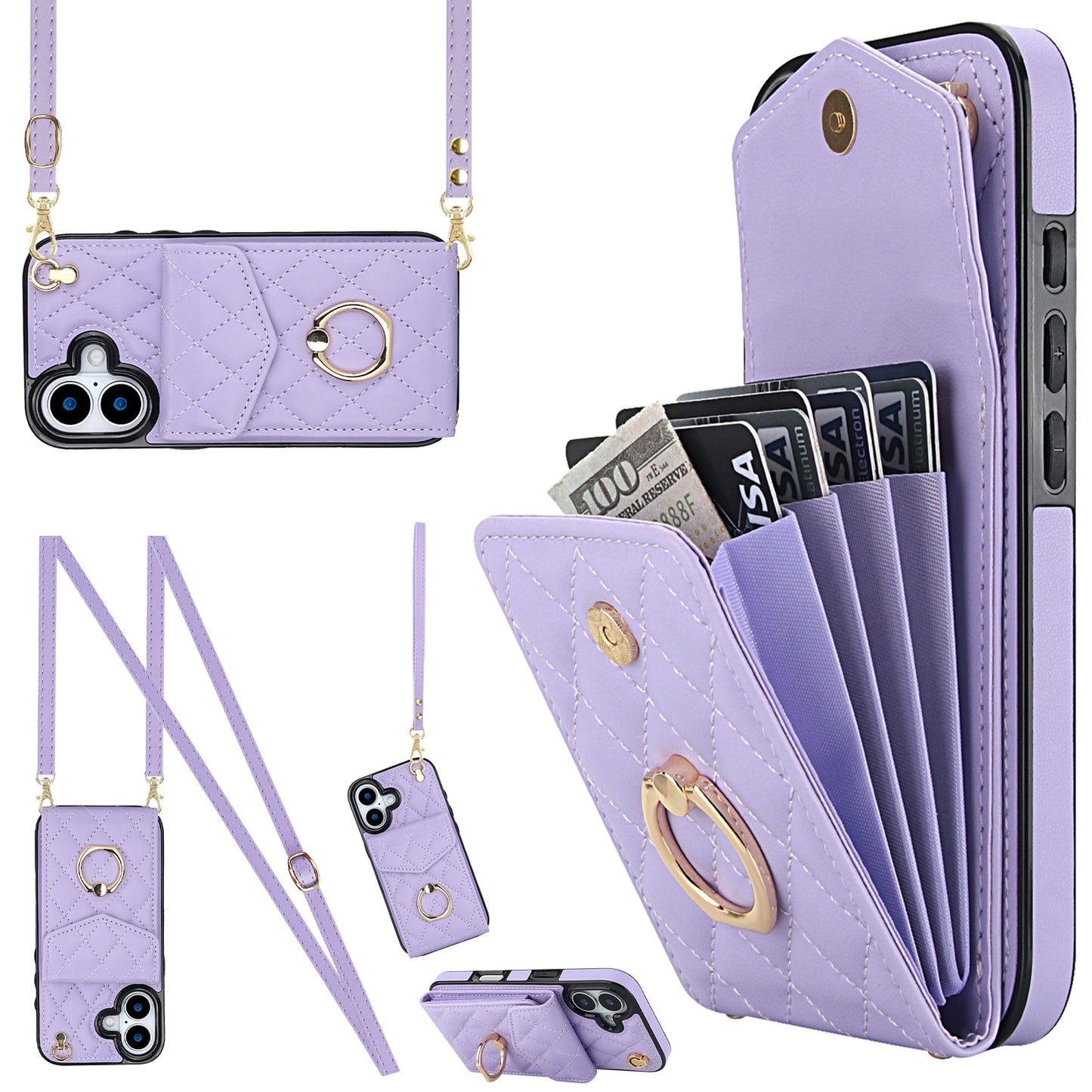 New Crossbody RFID Blocking Wallet Leather Phone Case for iPhone Air/17/17 Pro/17 Pro Max