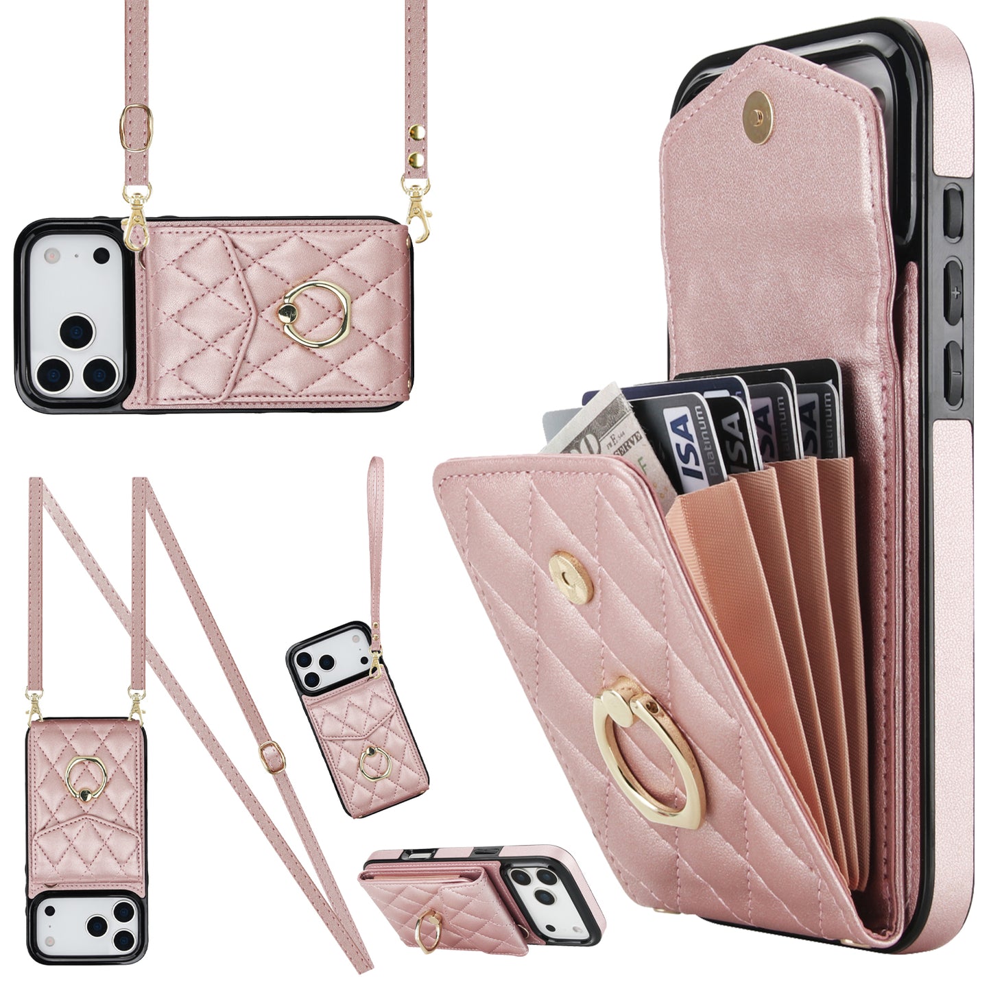 New Crossbody RFID Blocking Wallet Leather Phone Case for iPhone Air/17/17 Pro/17 Pro Max