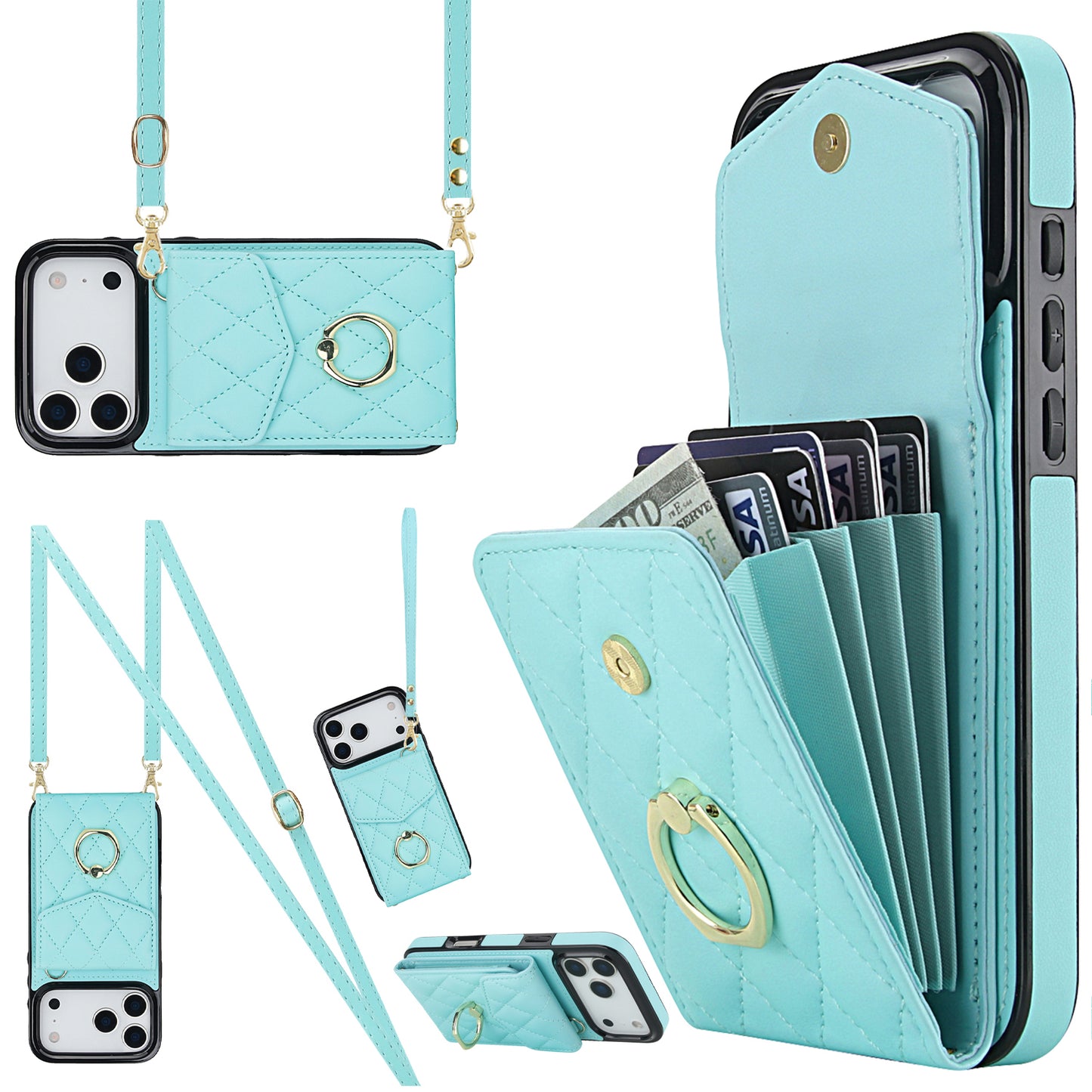 New Crossbody RFID Blocking Wallet Leather Phone Case for iPhone Air/17/17 Pro/17 Pro Max