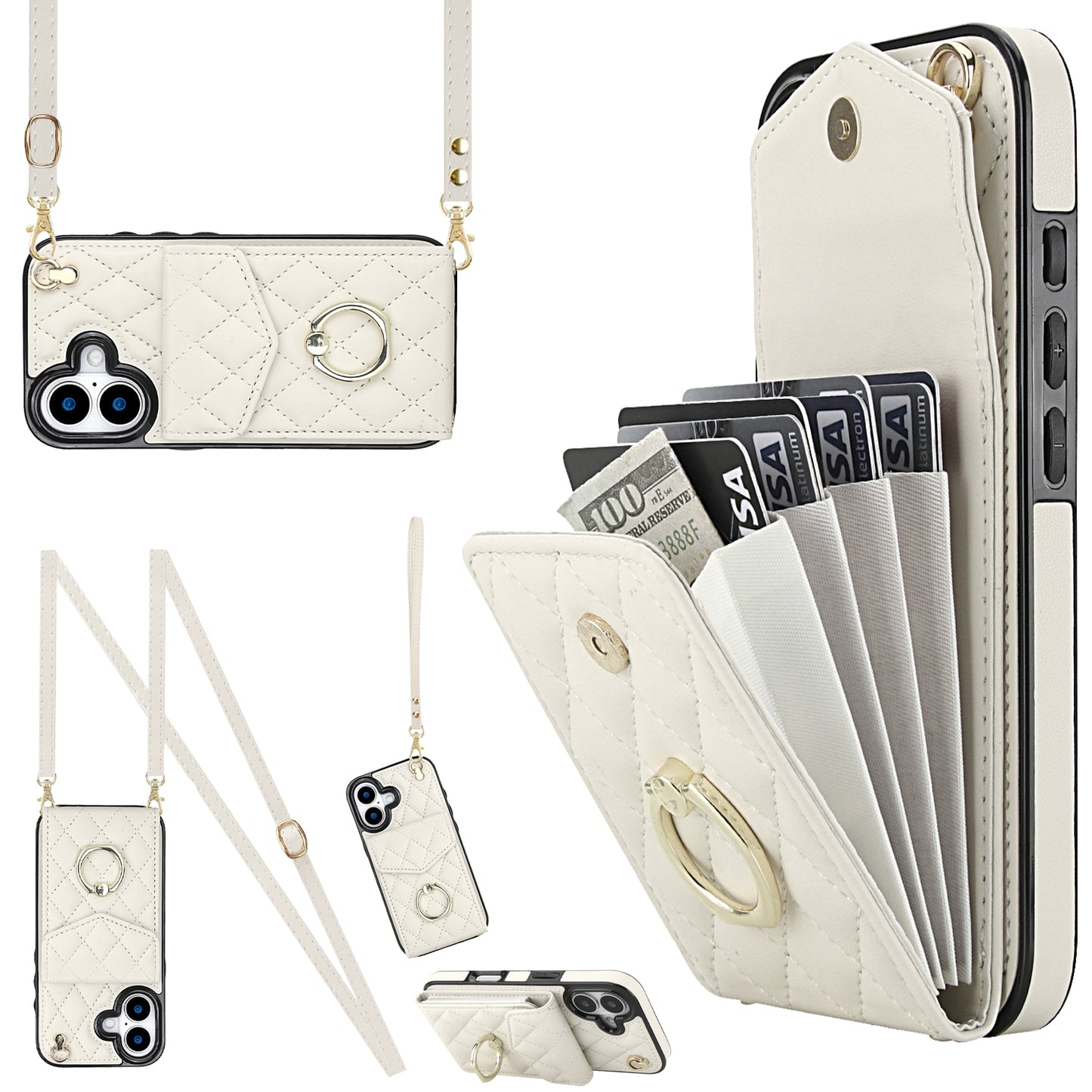 New Crossbody RFID Blocking Wallet Leather Phone Case for iPhone Air/17/17 Pro/17 Pro Max