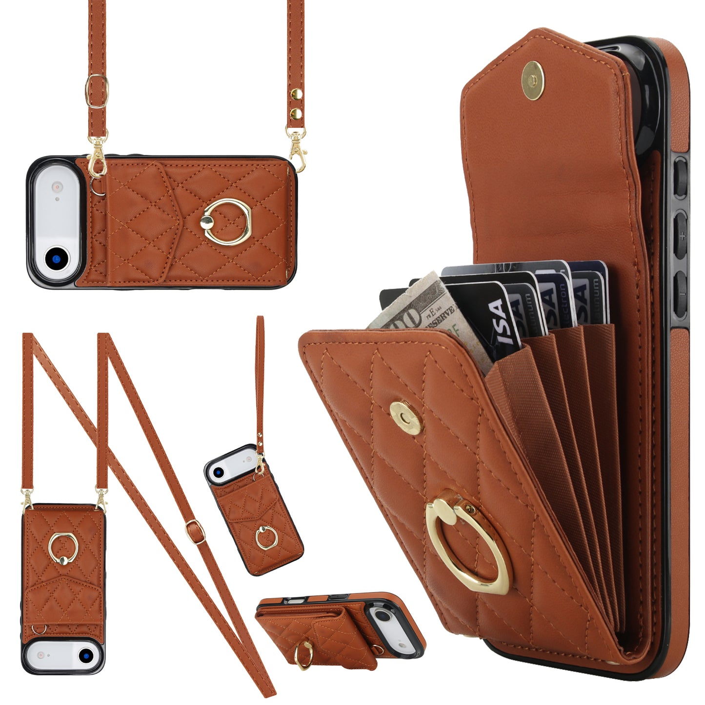 New Crossbody RFID Blocking Wallet Leather Phone Case for iPhone Air/17/17 Pro/17 Pro Max