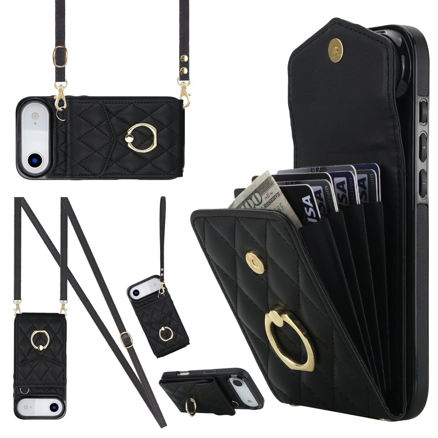New Crossbody RFID Blocking Wallet Leather Phone Case for iPhone Air/17/17 Pro/17 Pro Max