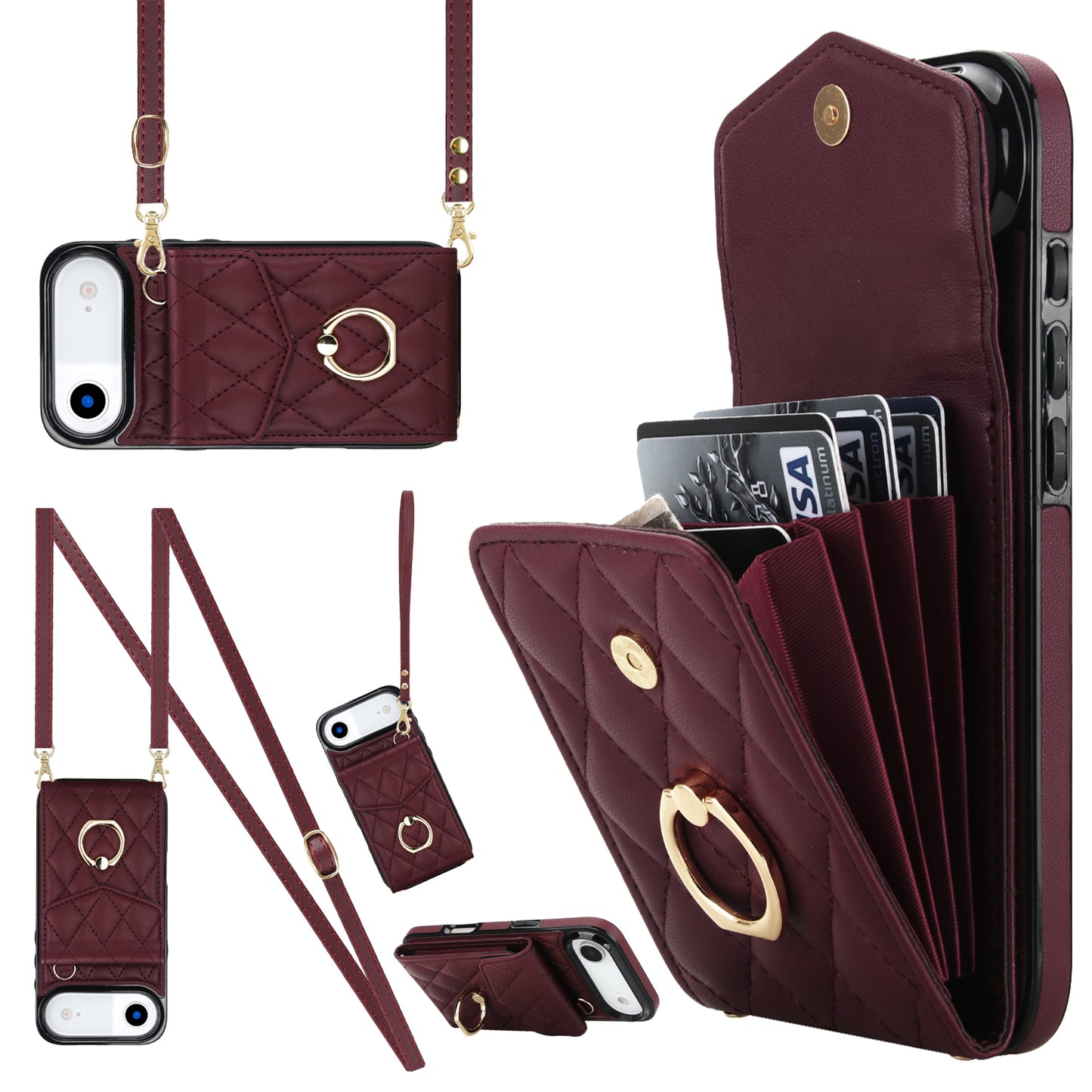New Crossbody RFID Blocking Wallet Leather Phone Case for iPhone Air/17/17 Pro/17 Pro Max