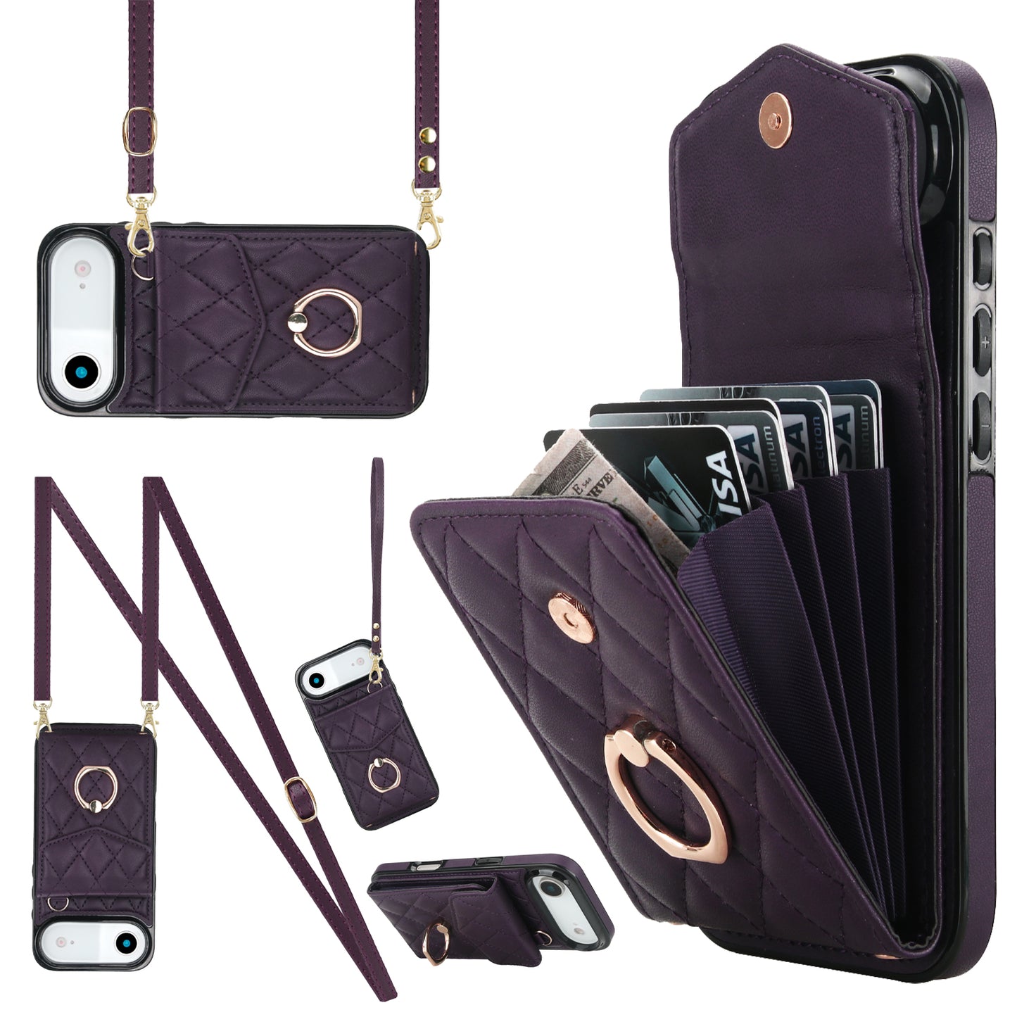 New Crossbody RFID Blocking Wallet Leather Phone Case for iPhone Air/17/17 Pro/17 Pro Max