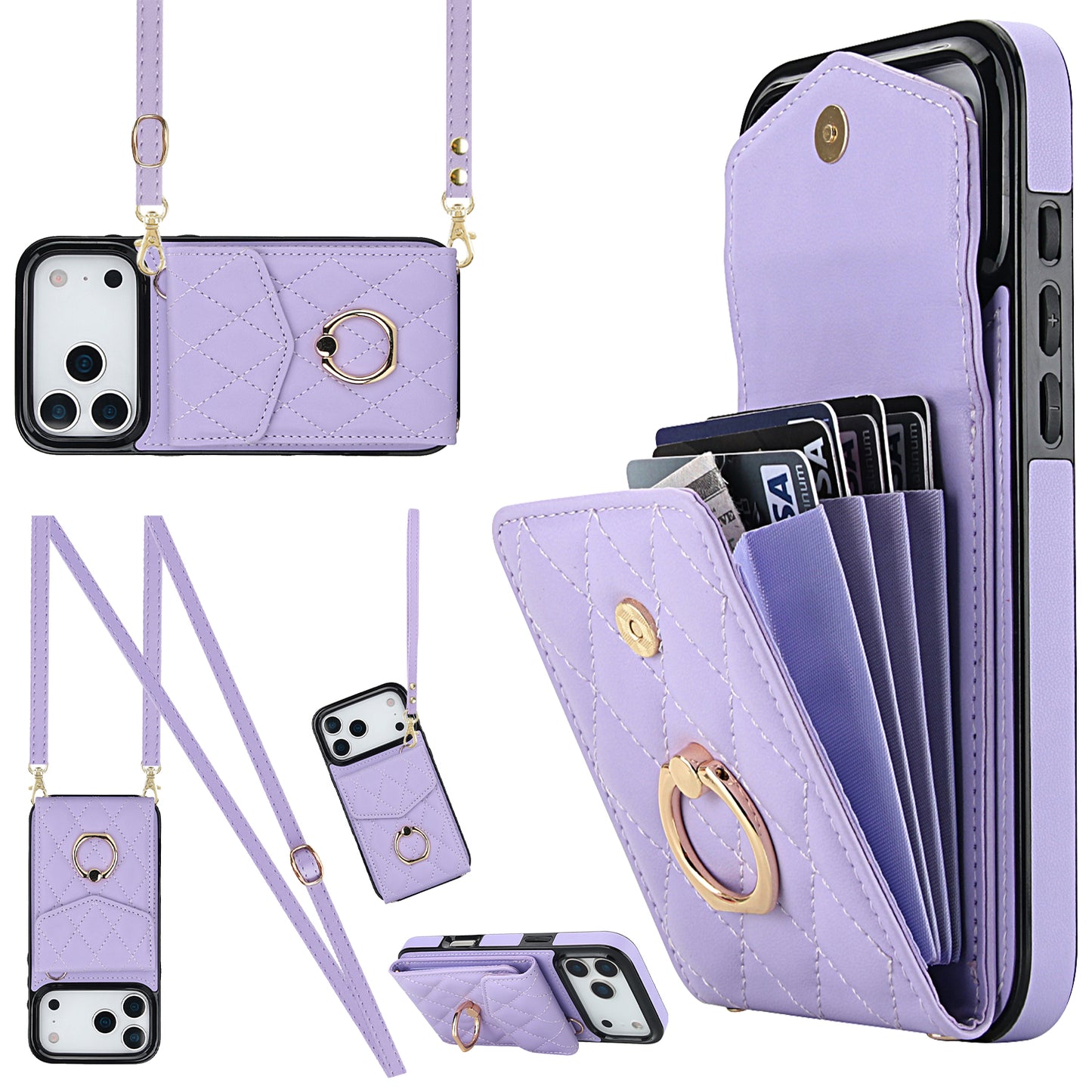 New Crossbody RFID Blocking Wallet Leather Phone Case for iPhone Air/17/17 Pro/17 Pro Max