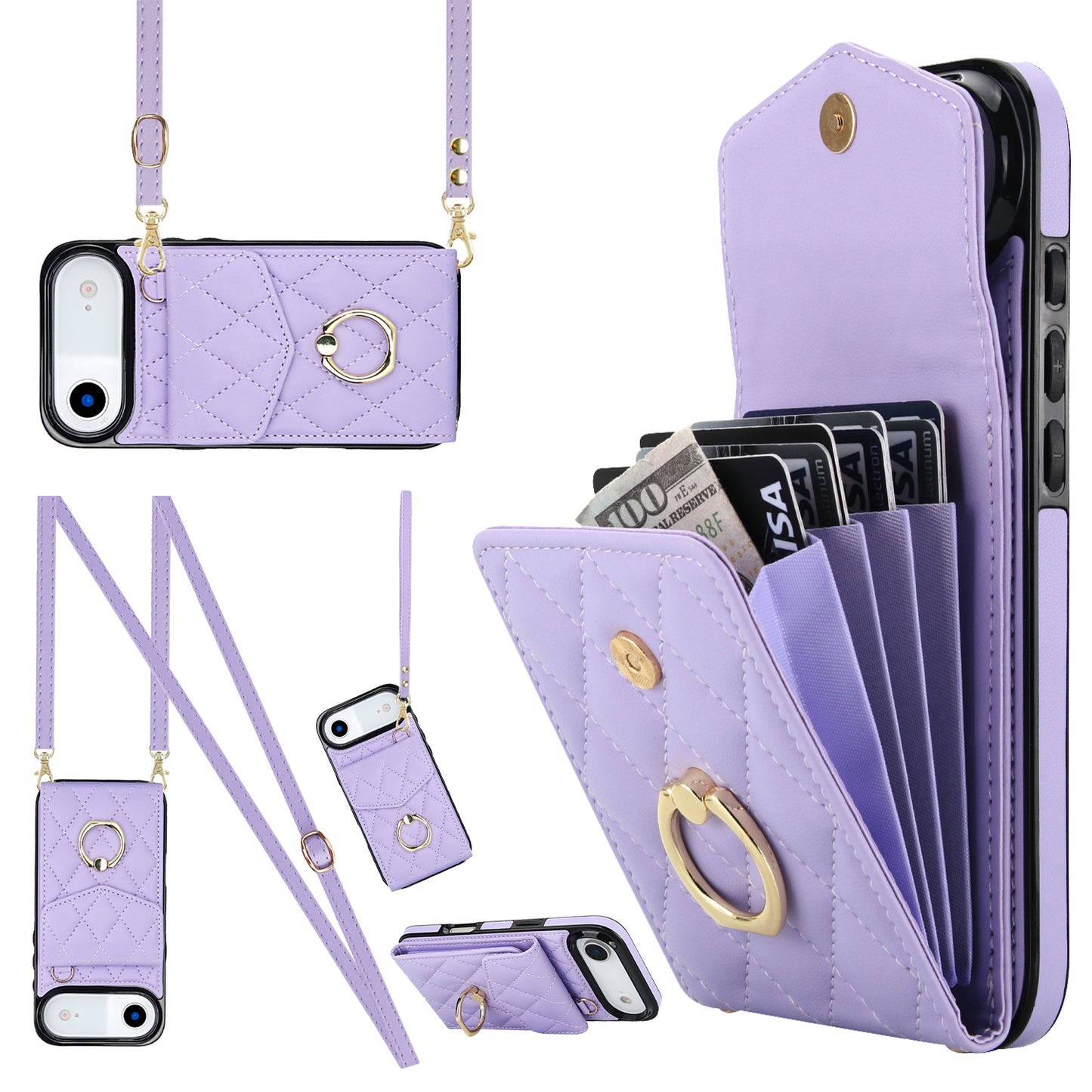 New Crossbody RFID Blocking Wallet Leather Phone Case for iPhone Air/17/17 Pro/17 Pro Max
