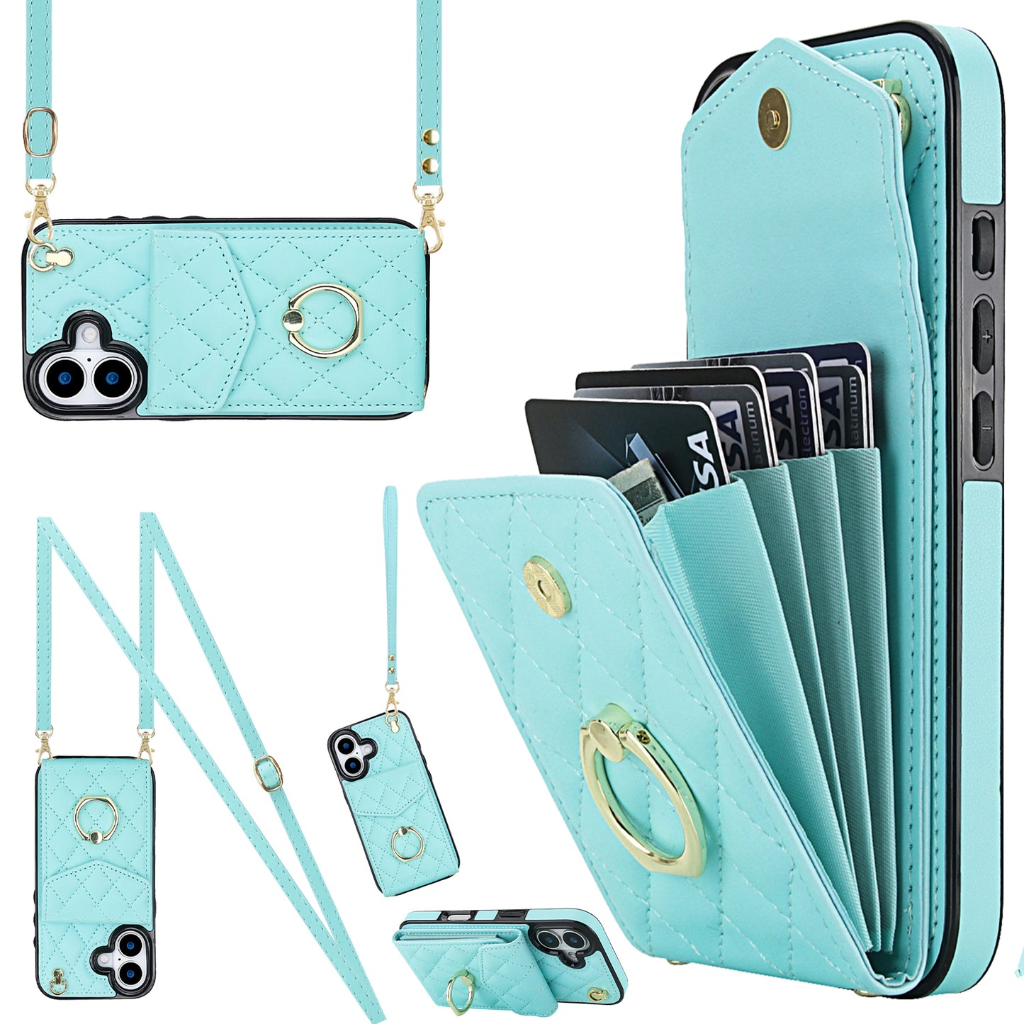 New Crossbody RFID Blocking Wallet Leather Phone Case for iPhone Air/17/17 Pro/17 Pro Max