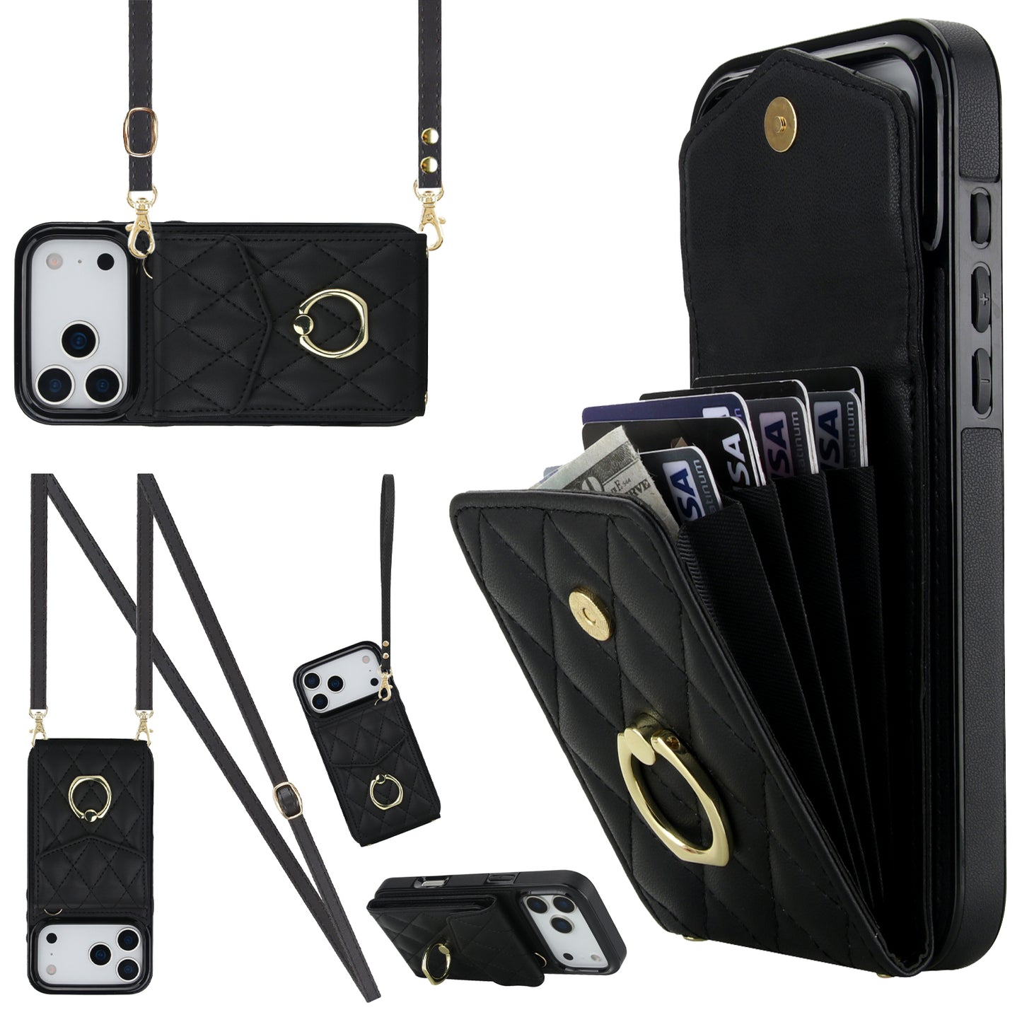 New Crossbody RFID Blocking Wallet Leather Phone Case for iPhone Air/17/17 Pro/17 Pro Max