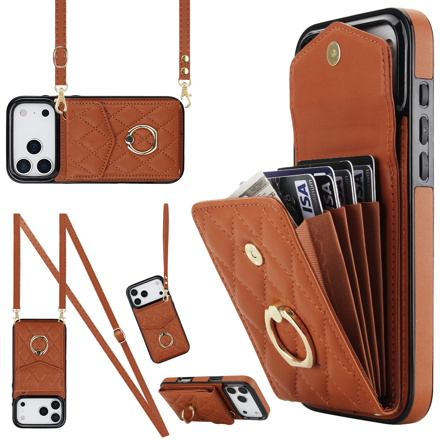 New Crossbody RFID Blocking Wallet Leather Phone Case for iPhone Air/17/17 Pro/17 Pro Max