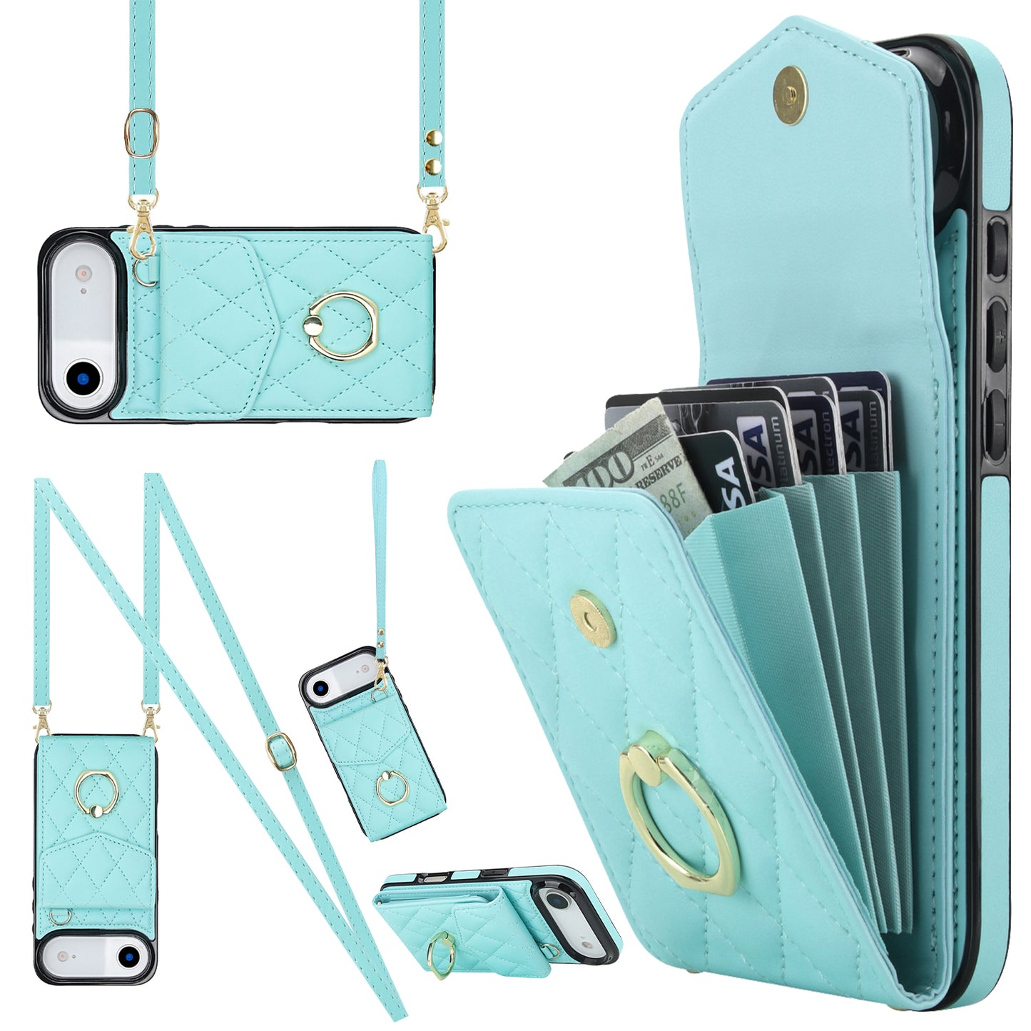 New Crossbody RFID Blocking Wallet Leather Phone Case for iPhone Air/17/17 Pro/17 Pro Max