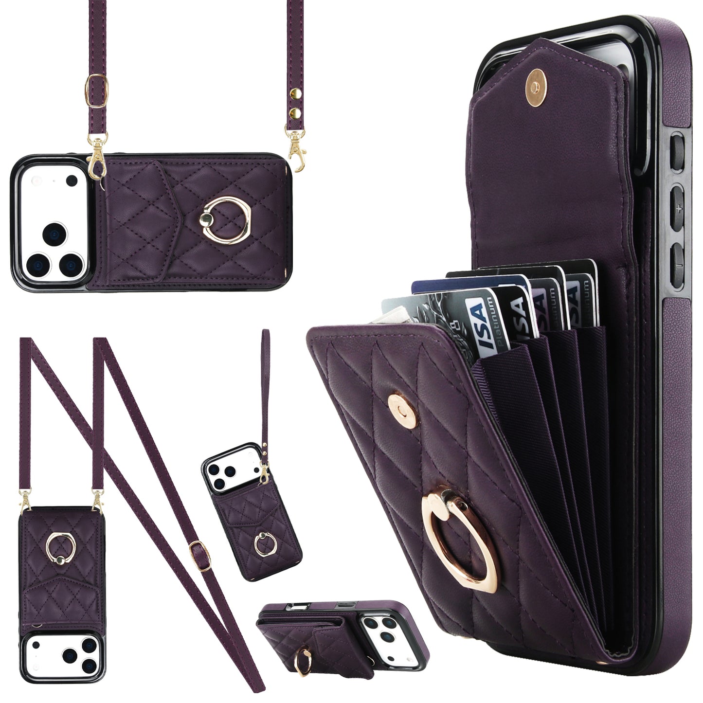 New Crossbody RFID Blocking Wallet Leather Phone Case for iPhone Air/17/17 Pro/17 Pro Max