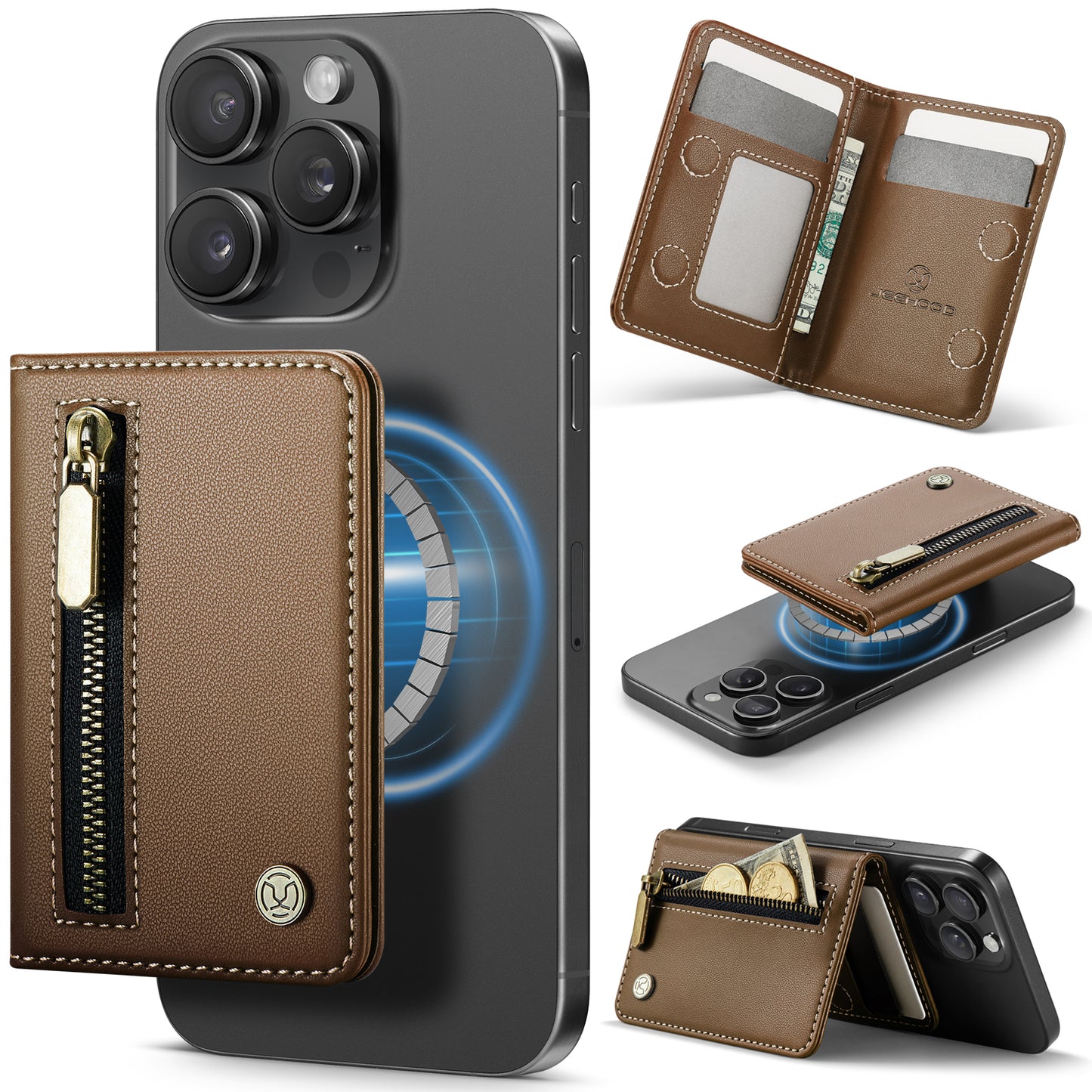 New Magnetic RFID Blocking Card Holder Minimalist Phone Wallet for iPhone 17/16/15/14/13/12/ Pro/Max/Plus/Air