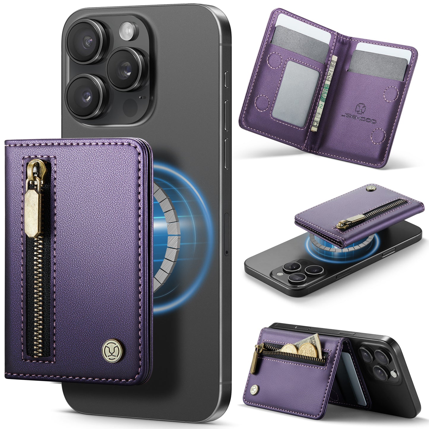 New Magnetic RFID Blocking Card Holder Minimalist Phone Wallet for iPhone 17/16/15/14/13/12/ Pro/Max/Plus/Air