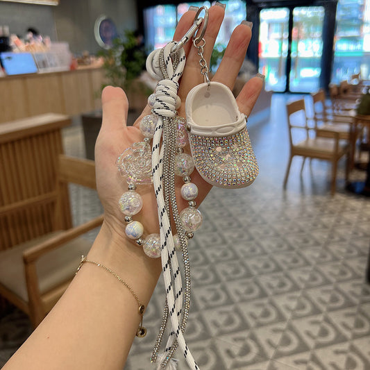 New Bling Rhinestone Cute Crocs Keychain Pendant