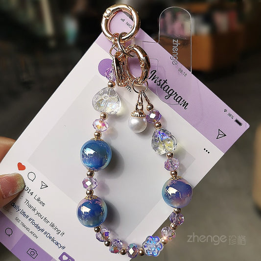 New Bling Crystal Charm Keychain Phone Lanyard