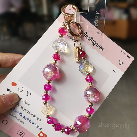 New Bling Crystal Charm Keychain Phone Lanyard