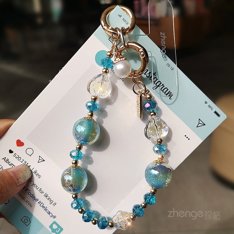 New Bling Crystal Charm Keychain Phone Lanyard