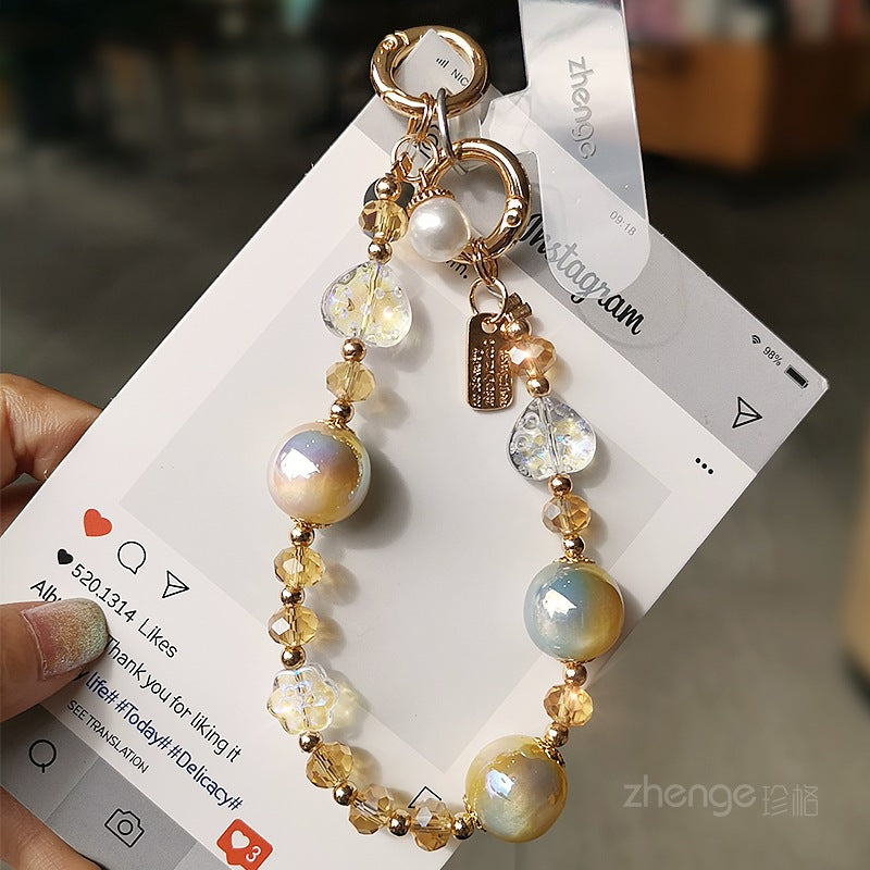 New Bling Crystal Charm Keychain Phone Lanyard